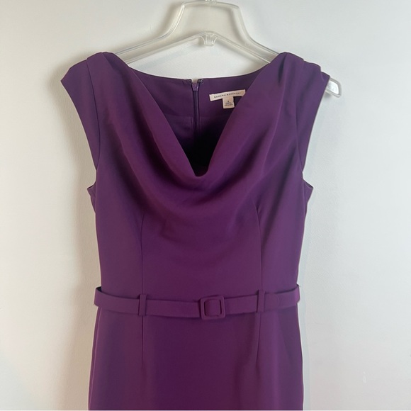 Banana Republic Magenta Purple Knee Length Career Dress Office Business 4 Cowl - Picture 2 of 12